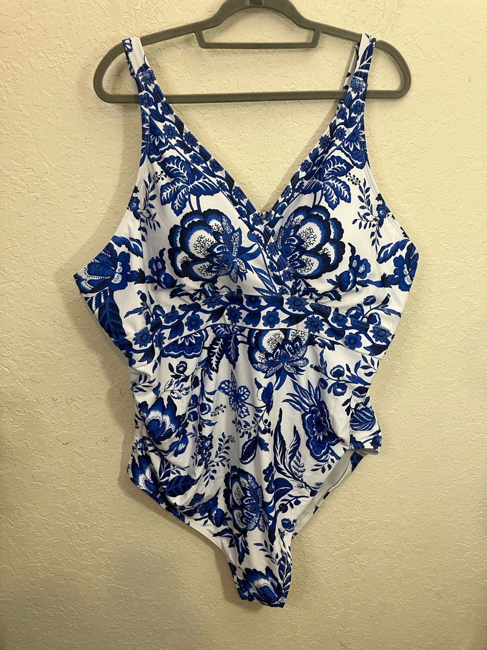 BloomChic White & Blue Floral One-Piece Swimsuit